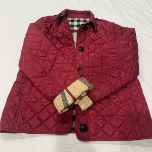 Burberry Burgundy Quilted Jacket